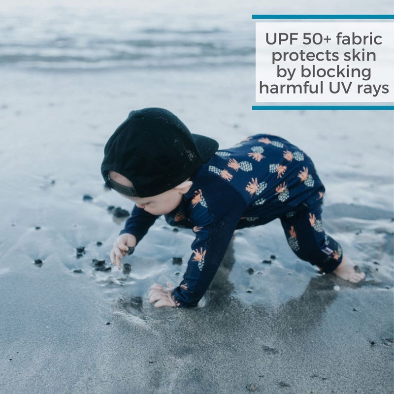 SwimZip Boys' Long-Sleeve UPF 50+ Swimsuit for Baby, Toddler, & Little Boys Pineapples - Image 3